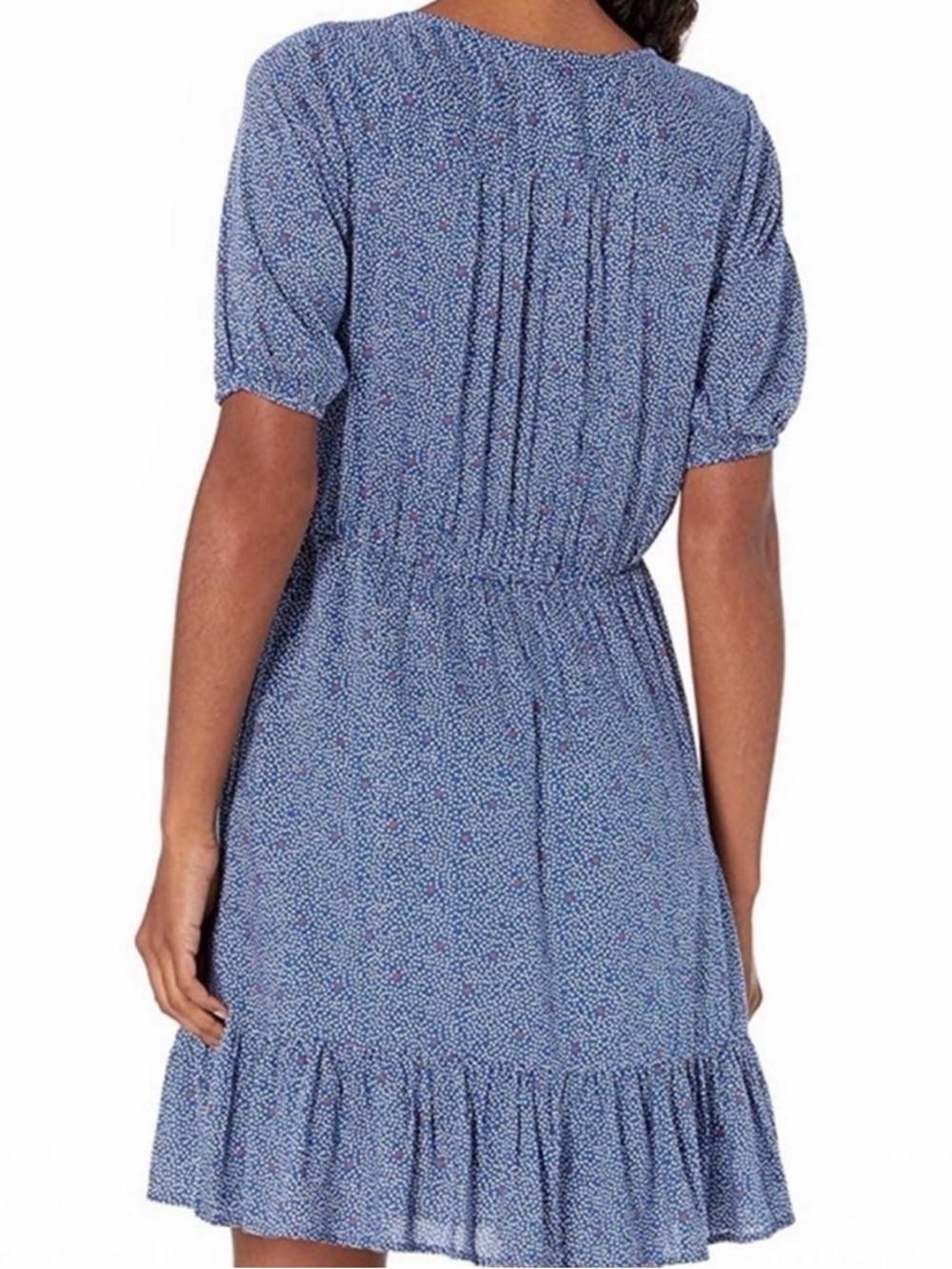 NWT Lucky Brand Polka Dot Mila Cottagecore Wrap Dress In Navy Multi - Picture 2 of 11